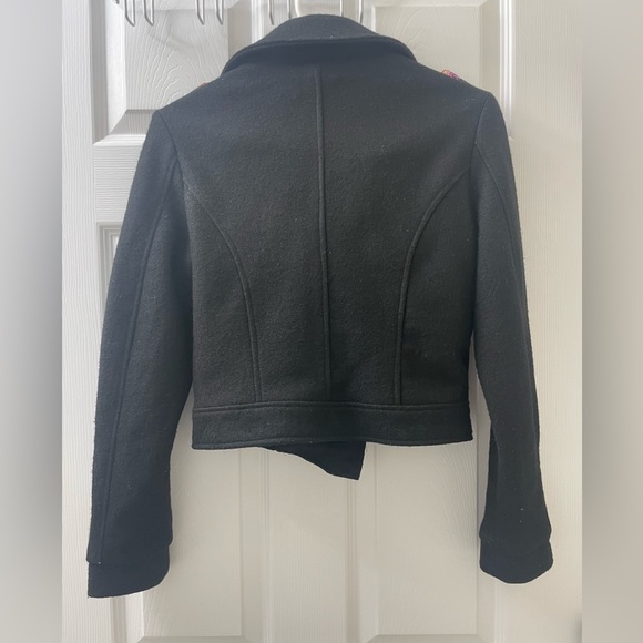 Minkpink cropped wool black and rose gold moto jacket - Picture 3 of 5